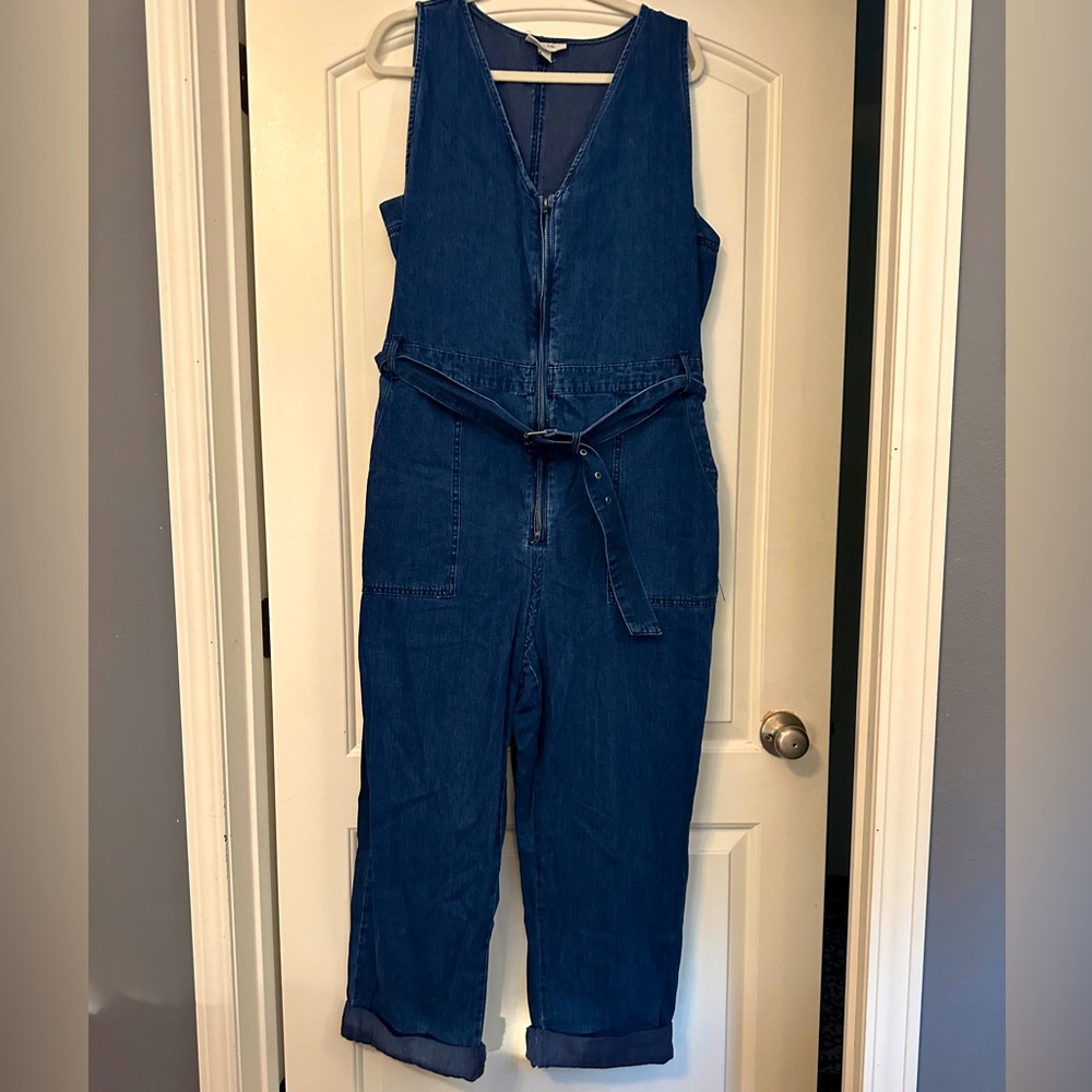 Rachel Comey Collab with Target Denim Jumpsuit Cuffed Leg Size 16